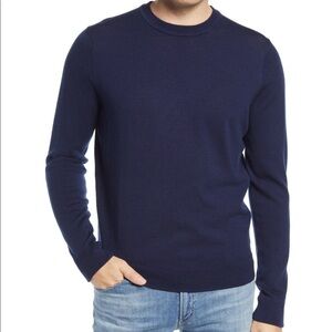 New NORDSTROM Washable Merino Crewneck Sweater size 2XL in navy
